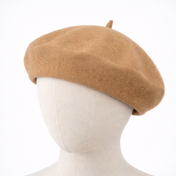 The Unbranded Brand Accessories - Womens Classic French Wool Beret Hat One Size Tan Knit Warm Paris Fashion Winter
